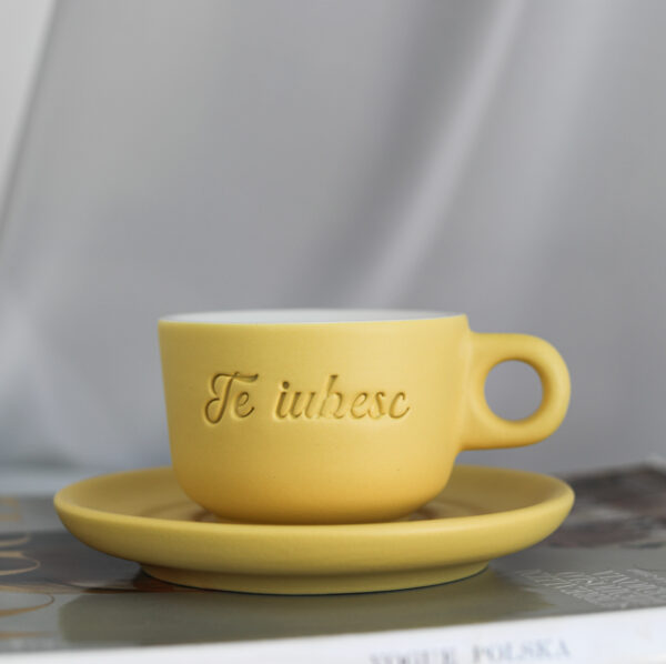 Ceasca Double Espresso Te iubesc _ Galben