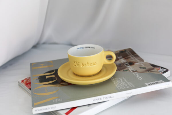 Ceasca Double Espresso Te iubesc _ Galben