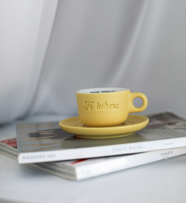 Ceasca Double Espresso Te iubesc _ Galben