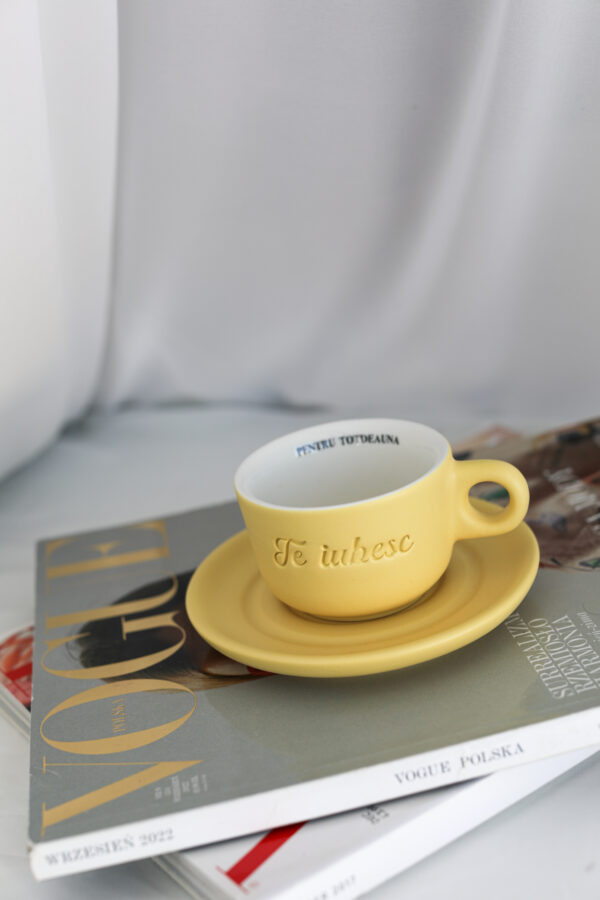Ceasca Double Espresso Te iubesc _ Galben