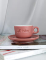 Ceasca Double Espresso Te iubesc _ Roz pudra