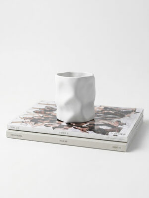 Pahar ceramic alb- design minimalist