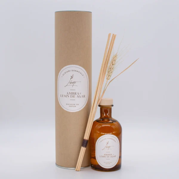 Difuzor cu bețișoare – Ambra & Lemn de Agar (250 ml)