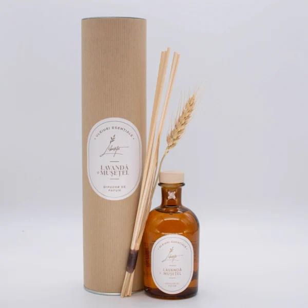 Difuzor cu bețișoare – Lavandă & Mușețel (250 ml)